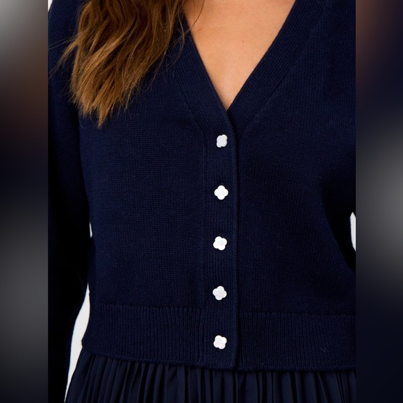 NWT La Porte Swim Cotton Cashmere Knit Summer Cardigan - Navy - XS - Picture 4 of 7